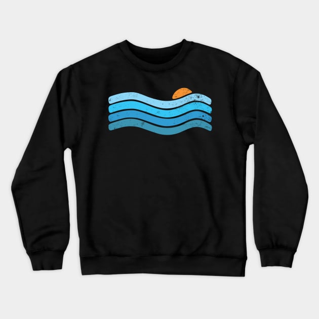 Sunset Ocean Waves Crewneck Sweatshirt by Vanphirst